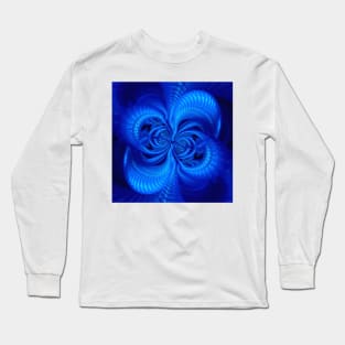 CYCLONE STYLE FLORAL FANTASY in NEON BLUE Long Sleeve T-Shirt